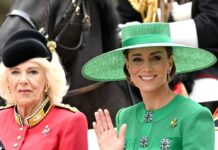 Prinzessin Kate (r.) neben Königin Camilla in der Kutsche.