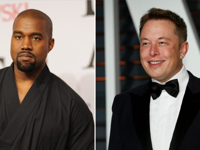 Elon Musk (r.) stellt das X-Konto - früher Twitter - von Kanye West wieder her.