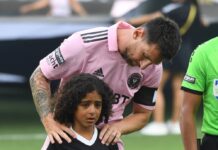 Lionel Messi mit dem sichtlich unsicheren Sohnemann von DJ Khaled