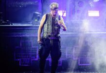 Till Lindemann während eines Rammstein-Konzerts Anfang Juni 2023 in Dänemark.