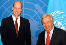 Prinz William an der Seite von Generalsekretär António Guterres.