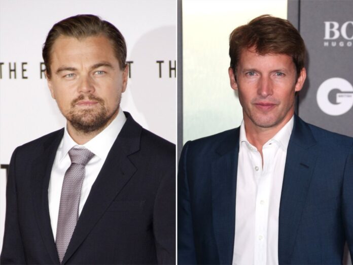Leonardo DiCaprio (l.) und James Blunt machen in Luxus-Öko-Sneaker.