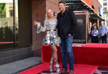 Gwen Stefani mit Ehemann Blake Shelton auf dem "Walk of Fame" in Hollywood.