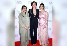 Emma Watson (Mitte) mit Malala Yousafzai (links) und Waad Al-Kateab (rechts) in London.