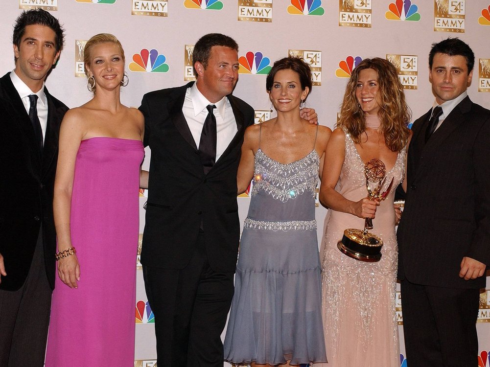 Alle "Friends"-Stars bei den Emmy Awards im Jahr 2002 v.l.n.r.: David Schwimmer