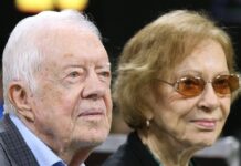 Jimmy Carter und Rosalynn Carter im Jahr 2018 in Atlanta.
