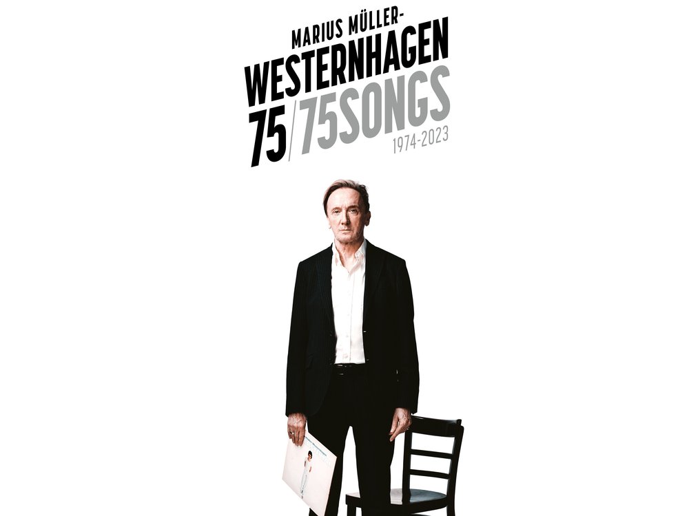 Das Cover von "Westernhagen 75": Rock-Röhre Marius mit seinem Debütalbum "Das erste Mal" in der Hand.