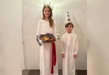 Prinzessin Estelle und Prinz Oscar feiern das Luciafest.