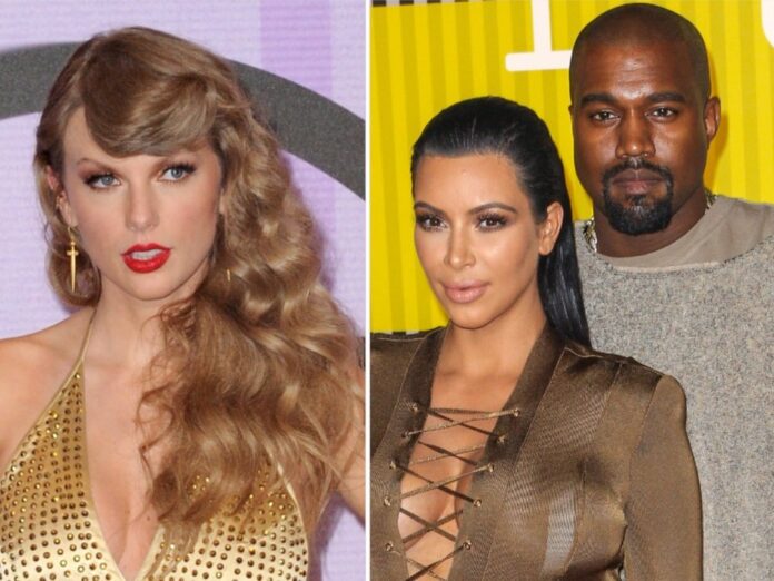 Taylor Swift (li.) lag viele Jahre mit Kim Kardashian und Kanye West im Streit.