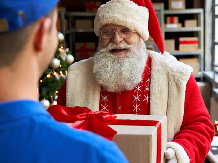 Der Weihnachtsmann sollte die Geschenke rechtzeitig an den Paketboten übergeben.