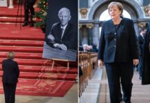 Angela Merkel beim Trauerstaatsakt von Wolfgang Schäuble.