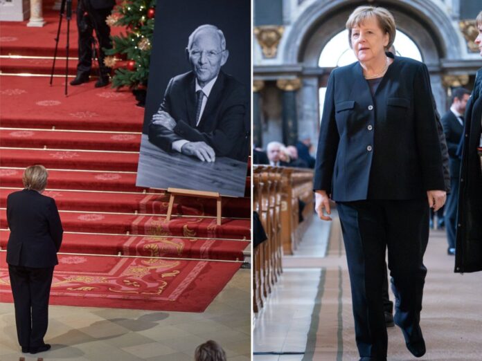 Angela Merkel beim Trauerstaatsakt von Wolfgang Schäuble.