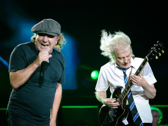 AC/DC um Sänger Brian Johnson (l.) und Gitarrist Angus Young kommen nach Deutschland.