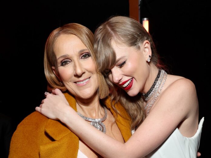 Céline Dion und Taylor Swift bei den Grammys 2024.