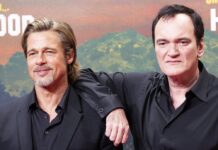 Brad Pitt und Quentin Tarantino bei der Premiere von "Once Upon a Time ... in Hollywood" in Berlin.