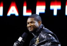 Usher bei der Pressekonferenz im Vorfeld zu seinem Super-Bowl-Auftritt.