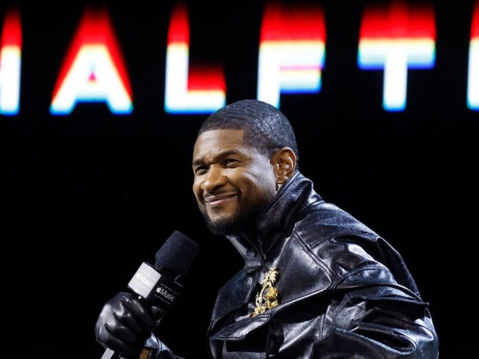Usher bei der Pressekonferenz im Vorfeld zu seinem Super-Bowl-Auftritt.
