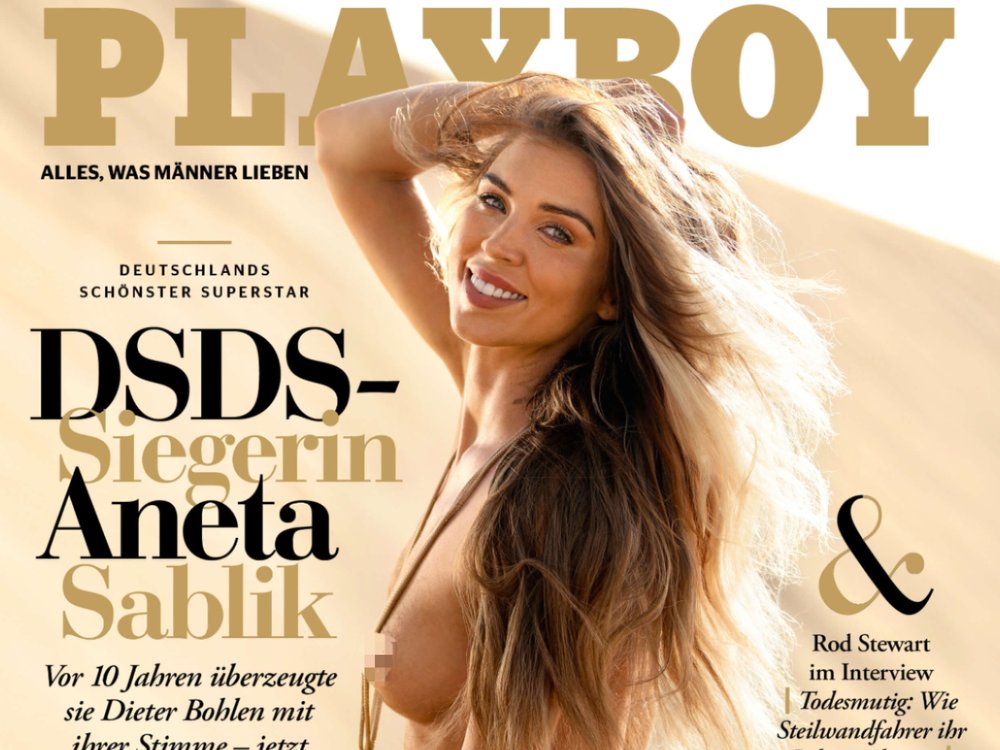 "DSDS"-Gewinnerin Aneta Sablik auf dem Cover des "Playboy"-Magazins für April 2024.