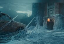In Sony Pictures' "Ghostbusters: Frozen Empire" friert die Feuerwache der Geisterjäger in New York City ein.