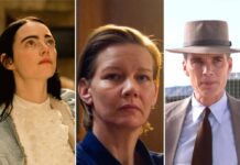 "Poor Things" mit Emma Stone (l.) und "Oppenheimer" mit Cillian Murphy (r.) sind die absoluten Top-Favoriten bei den Oscars. Hat die Deutsche Sandra Hüller trotzdem Chancen?