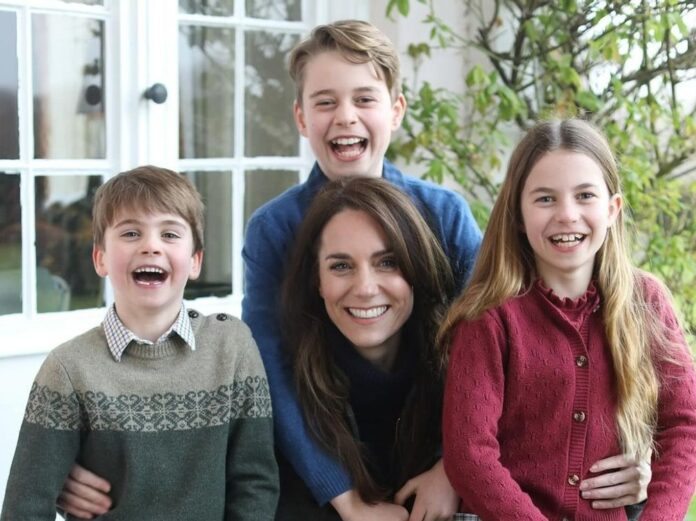 Prinzessin Kate mit ihren Kindern Louis (l.)