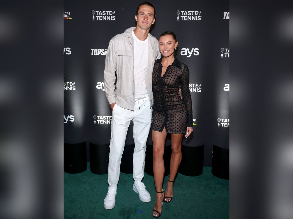 Sophia Thomalla an der Seite ihres Partners Alexander Zverev beim "Taste of Tennis"-Event im kalifornischen Indian Wells.