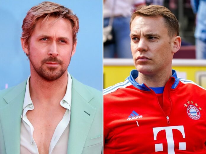 Ryan Gosling (l.) und Manuel Neuer trafen sich in Berlin.