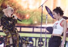 Gwen Stefani (l.) von No Doubt teilte sich die Bühne mit Olivia Rodrigo.
