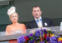Peter Phillips und Lindsay Wallace bei einem Pferderennen im Juni 2022.