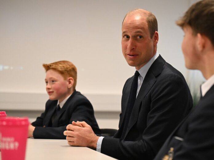 Prinz William folgte einer Einladung des zwölfjährigen Schülers Freddie Hadley (links).