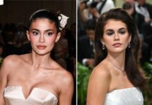 Inspiration für zeitlos schöne Beauty- und Hairstyle-Looks für die Hochzeit: Kylie Jenner (li.) und Kaia Gerber bei der Met Gala 2024.